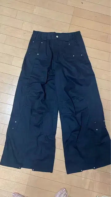 showtime 하이 웨스트 투턱 와이드 플레어 팬츠