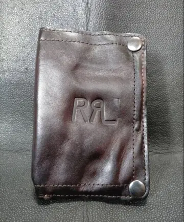 미사용 새상품 RRL 브라운 가죽 지갑 빈티지 가공