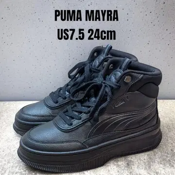 새상품급 PUMA MAYRA 푸마 마이라 24cm 블랙 통굽 하이컷