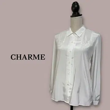 CHARME / 긴팔 블라우스 / 자수 / 광택 / 레트로 / 11호