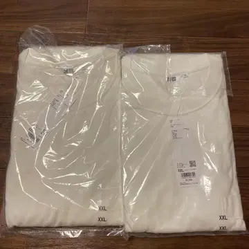 화이트 티셔츠 2XL 2장 세트 긴팔