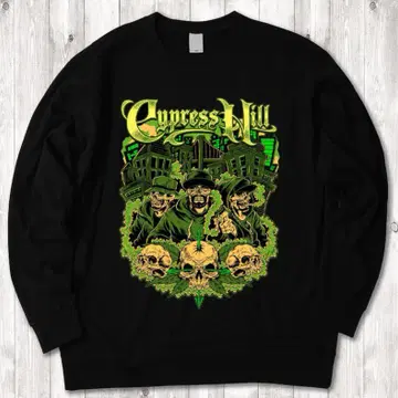Cypress Hill skull mem 랩 T 블랙 맨투맨 XL