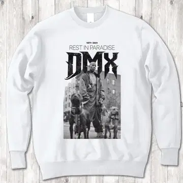 DMX rip pitbull 랩 T 화이트 맨투맨 XL