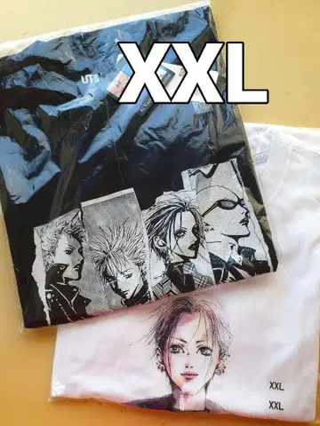 유니클로 NANA 디자인 2XL 사이즈 티셔츠 화이트/블랙 야자와 아이