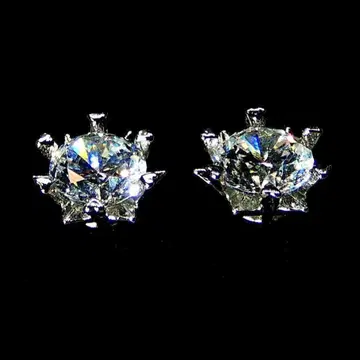 최고 품질의 인공 다이아 모이사나이트 6.5mm 귀걸이 6 손톱