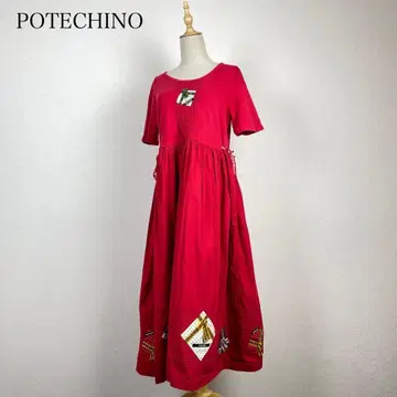 POTECHINO 핀턱 패치워크 원피스