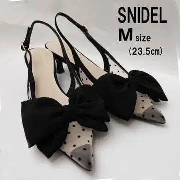 [새상품급] 스나이델 SNIDEL 도트 메쉬 리본 모티브 샌들 23.5