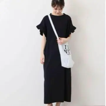 저널 스탠다드 클리어 코튼 프릴 원피스 블랙 소매 프릴