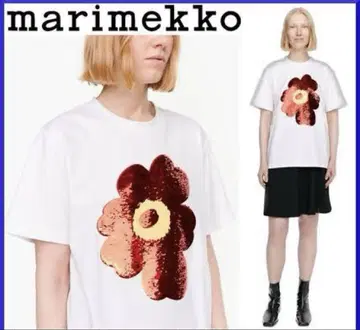 마리메꼬 티셔츠 스팽글 우니코 빨간색 레드 Unikko