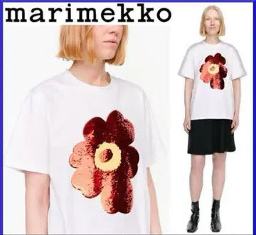 마리메꼬 티셔츠 스팽글 우니코 빨간색 레드 Unikko