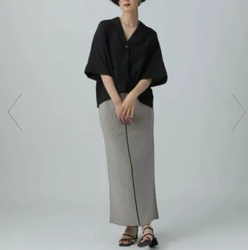 LEPSIM 14 게이지 아소도 패턴 롱 스커트