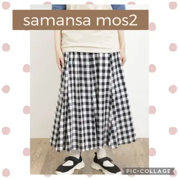 samansa mos2 UV 차단 체크 플레어 스커트 사만사 모스모스