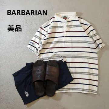 바바리안 캐나다제 두꺼운 티셔츠 라거 셔츠 순백색 베이스 새상품급