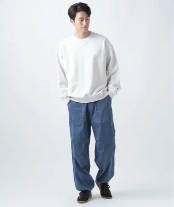 베이플로우 소프트 데님 파슈트 팬츠 다크 블루 L