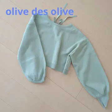 olive des olive 민트 그린 백 리본 니트 긴팔