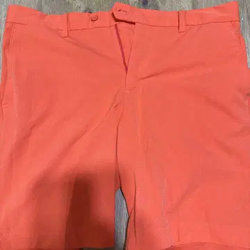 오렌지 숏팬츠 JL 로고 백 포켓 부착
