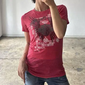 할리데이비슨 티셔츠 빅 로고 레드