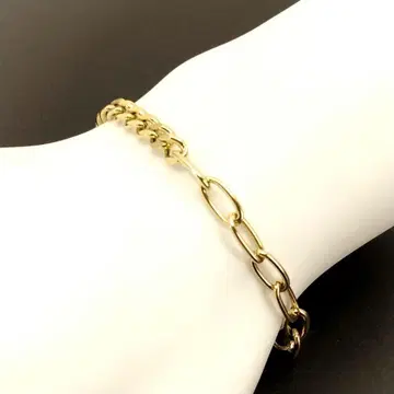 빈티지 골드 체인 링크 토글 팔찌
