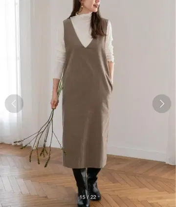 코듀로이 크로스 원피스 beige