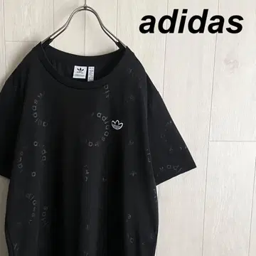 아디다스 adidas 자수 로고 올 패턴 반팔 티셔츠 블랙