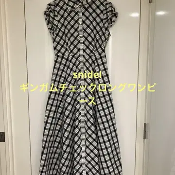 snidel 깅엄 체크 플레어 롱 원피스