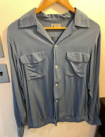 50's van heusen 빈티지 오픈 카라 레이온 셔츠