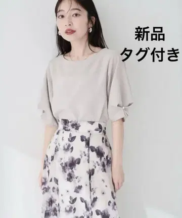 새상품 natural couture 펄 장식 턱 슬리브 블라우스