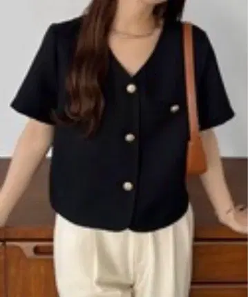 카라우티아 callautia 반팔 썸머 트위드 자켓 블랙 L