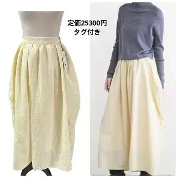 정가 25300엔 택 포함 이우엔마토프 나일론 타프타 개더 스커트
