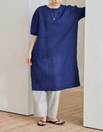 나카가와 마사시치 상점 린넨 티셔츠 원피스