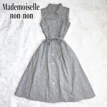 Mademoiselle non non 린넨 스트라이프 셔츠 원피스