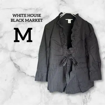 WHITE HOUSE BLACK MARKET [M] 블랙 셔츠 7부 소매