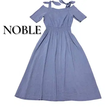 NOBLE 노블 포플린 숄더 리본 원피스 린넨 M