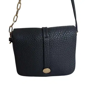 FURLA 훌라 숄더백 체인 주름 가죽 블랙 골드