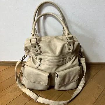 SAC 베이지 2way 핸드백 합성 피혁