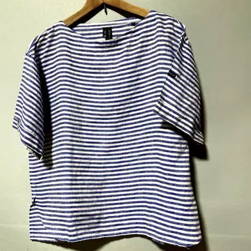 SMOCK 스모크 샵 린넨 100% 보더 셔츠 S