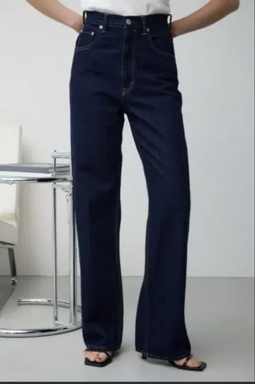 현재 모델 거의 미사용 AZUL 하이웨스트 와이드 데님 원워시 S