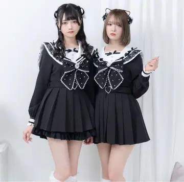 DearMylove 하트 비쥬 리본 레이스 학원 원피스 양산계 미니