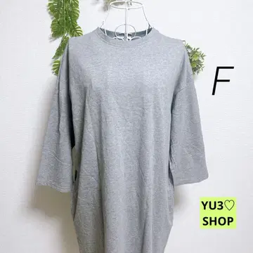 앤잇 7부 소매 롱 티셔츠 F 그레이 소매 빅 두꺼운 원단 F