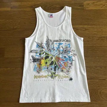 80s 90s USA제 전투기 탱크탑 S 화이트 프룻 오브 더 룸
