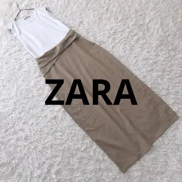 ZARA 도킹 원피스 슬리브리스 화이트 베이지