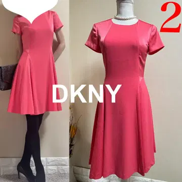 DKNY 다나 카란 스트레치 반팔 원피스 2 코랄 핑크