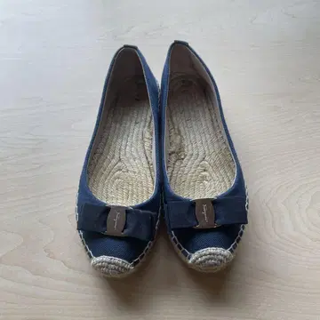 페라가모 페라가모 리본 포함 네이비 에스파드리유