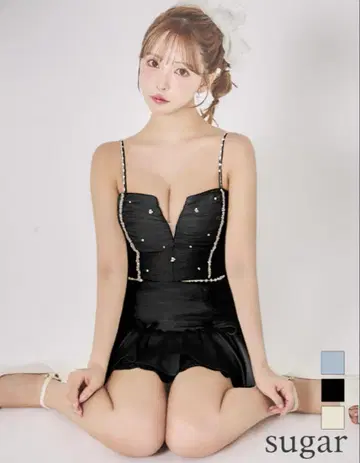 ROBE de FLEURS 블랙 미니 드레스 S