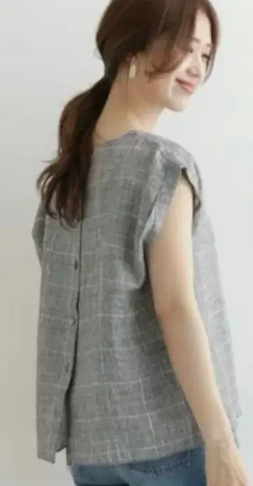 어반 리서치 린넨 100% 글렌체크 무늬