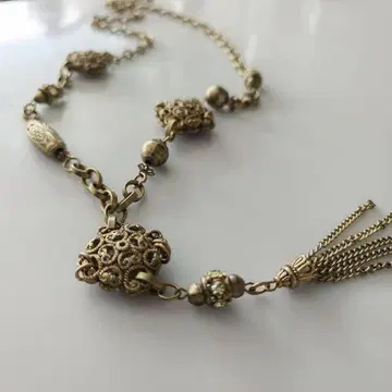 목걸이 앤티크풍 레트로 금속 비즈 이국적인 스모크 골드 컬러