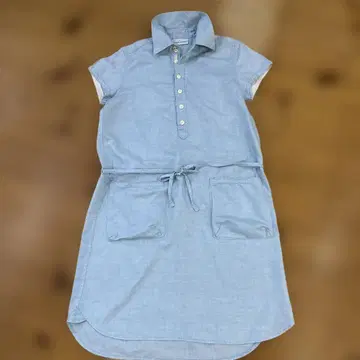 NATURAL LAUNDRY 반팔 셔츠 원피스 2 라이트 블루