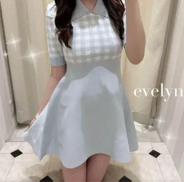 evelyn 깅엄 펄 니트 원피스