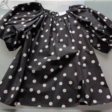 UNITED ARROWS 도트 무늬 블랙 셔츠