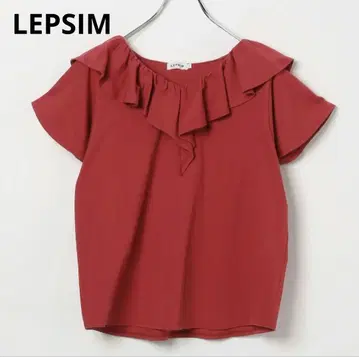물세탁만 가능 미사용 LEPSIM 프릴 옷깃 디자인 풀오버 반팔 T셔츠